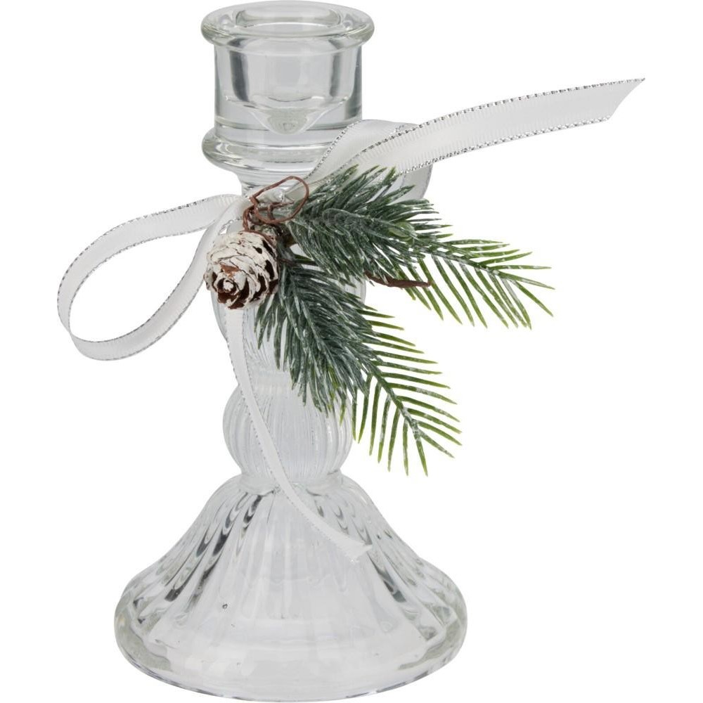 CANDELIERE VETRO 8X13CM SILVER